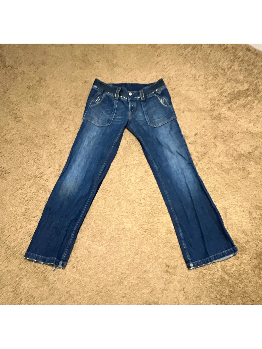 Diesel Women's Blue Flared Wide-Leg Jeans